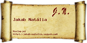 Jakab Natália névjegykártya